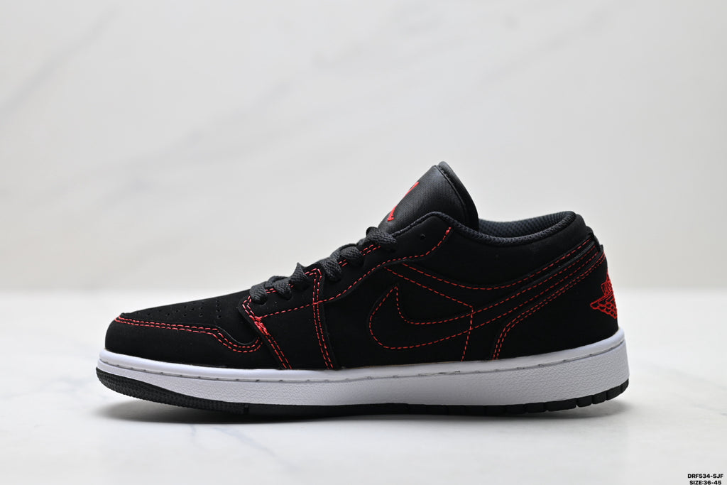 Nike Low-Top Sneakers Black Red Unisex Style 09 detail view 4