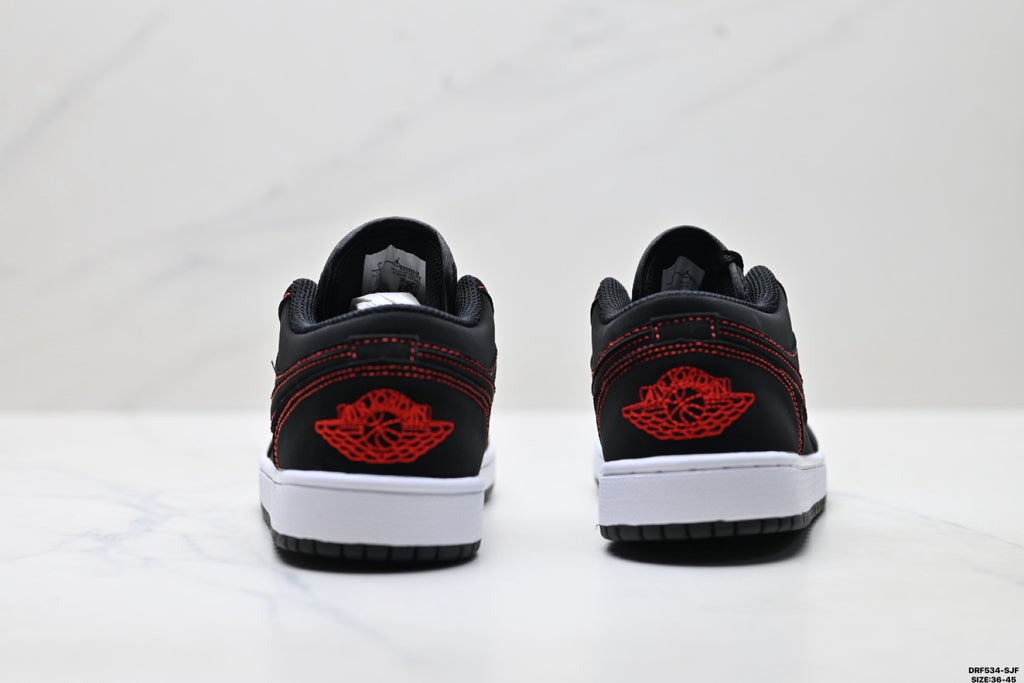 Nike Low-Top Sneakers Black Red Unisex Style 09 detail view 7