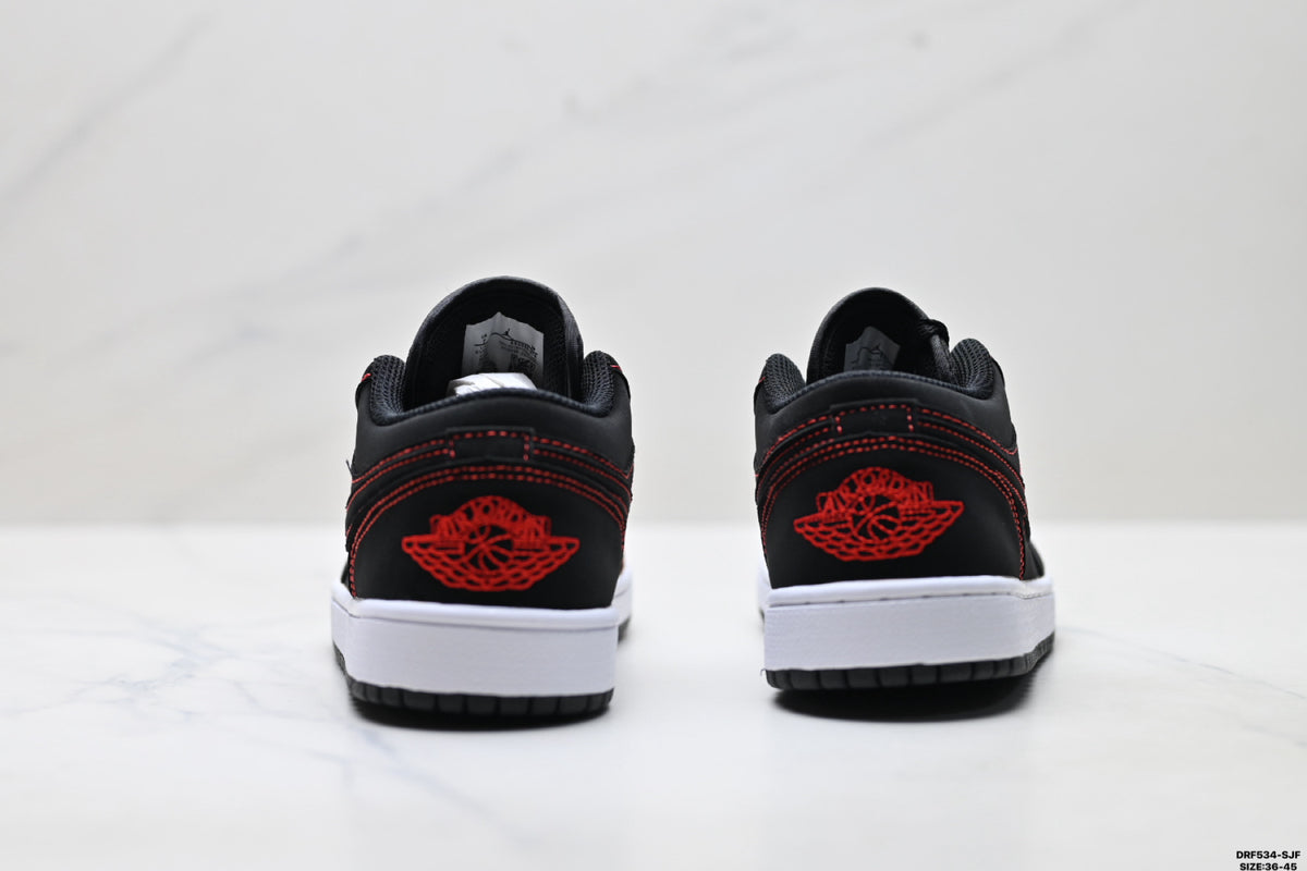 Nike Low-Top Sneakers Black Red Unisex Style 09 detail view 7