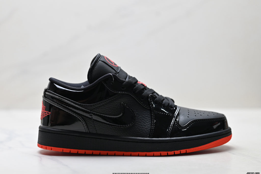 Nike Low-Top Sneakers Black Red Unisex Style 33 detail view 2