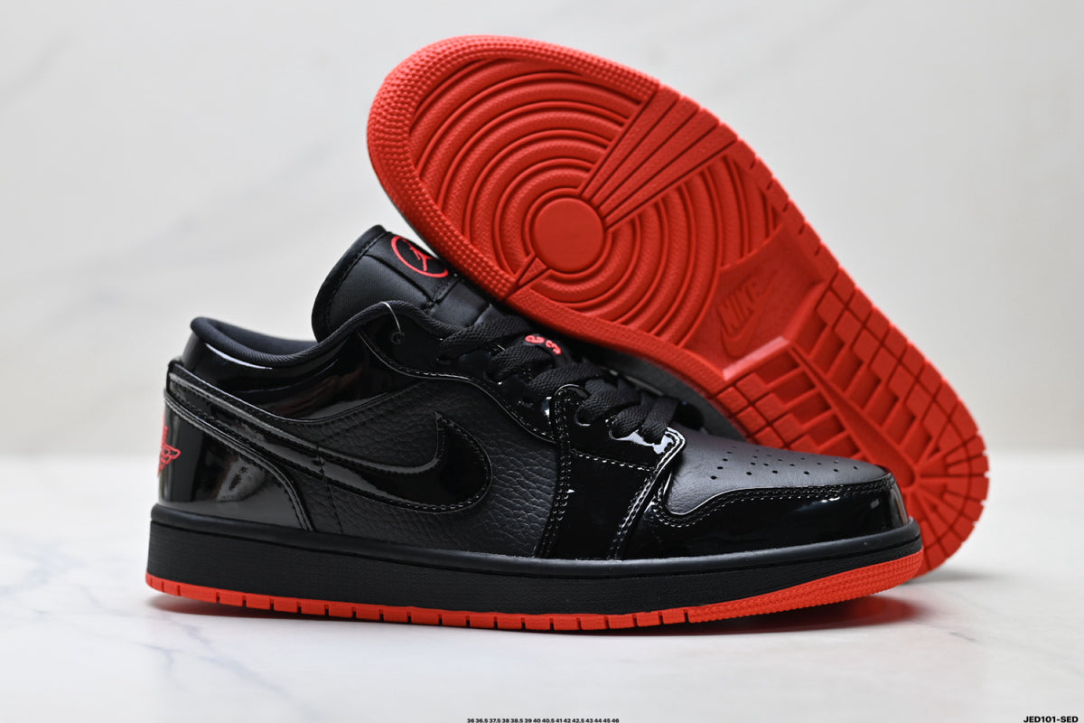 Nike Low-Top Sneakers Black Red Unisex Style 33 detail view 6