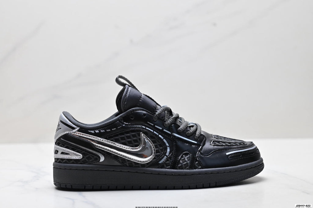 Nike Low-Top Sneakers Black Silver Monogram Unisex Collaboration Edition Style 15 detail view 2