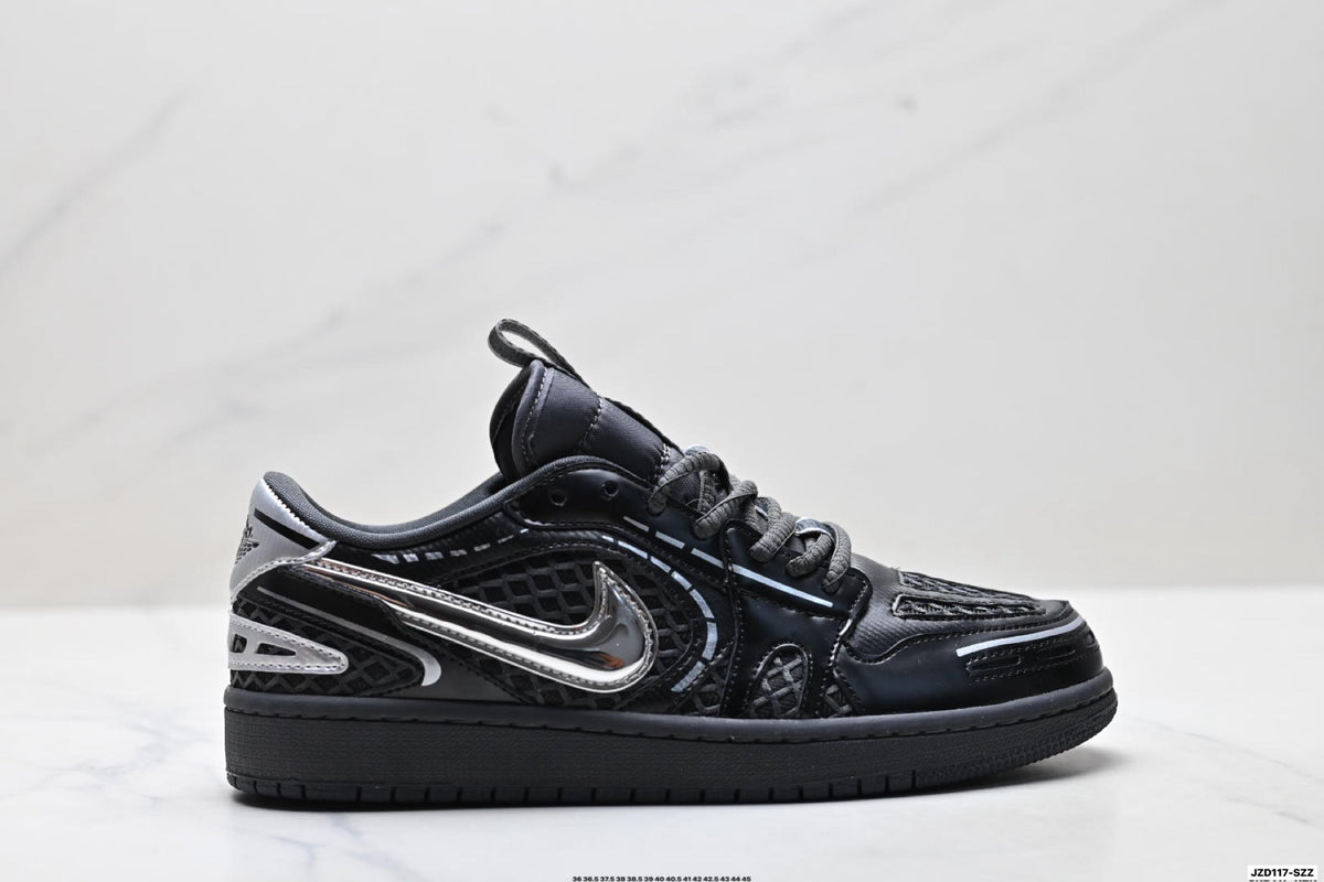 Nike Low-Top Sneakers Black Silver Monogram Unisex Collaboration Edition Style 15 detail view 2