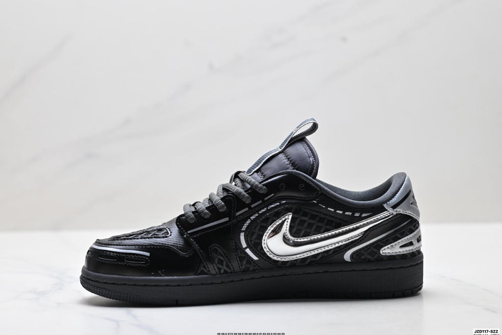 Nike Low-Top Sneakers Black Silver Monogram Unisex Collaboration Edition Style 15 detail view 4