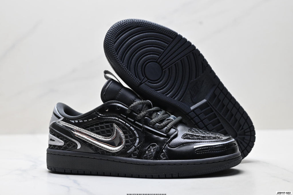 Nike Low-Top Sneakers Black Silver Monogram Unisex Collaboration Edition Style 15 detail view 6