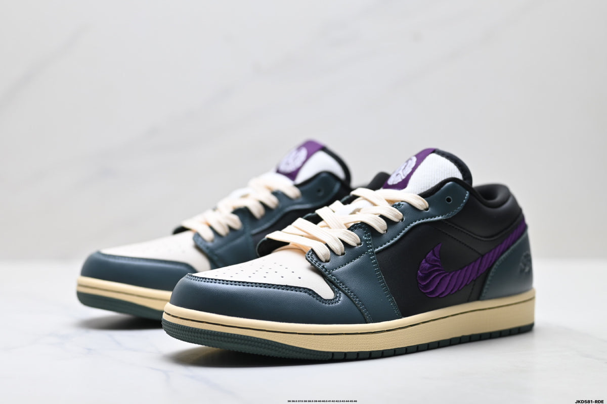 Nike Low-Top Sneakers Black White Purple Unisex Style 49 detail view 5