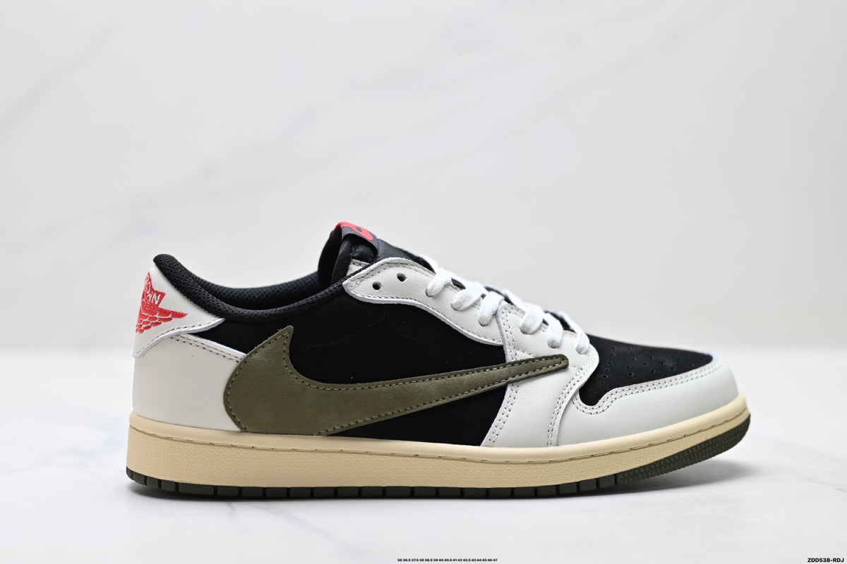Nike Low-Top Sneakers Black White Red Unisex Style 42 detail view 2