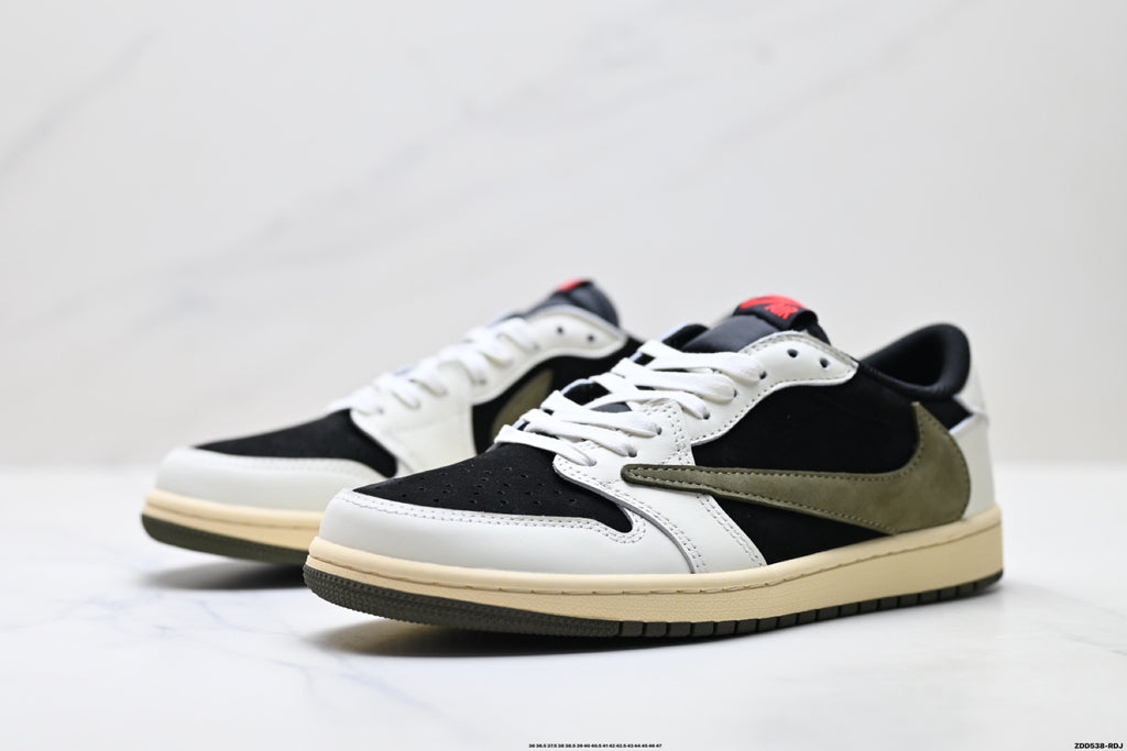 Nike Low-Top Sneakers Black White Red Unisex Style 42 detail view 5