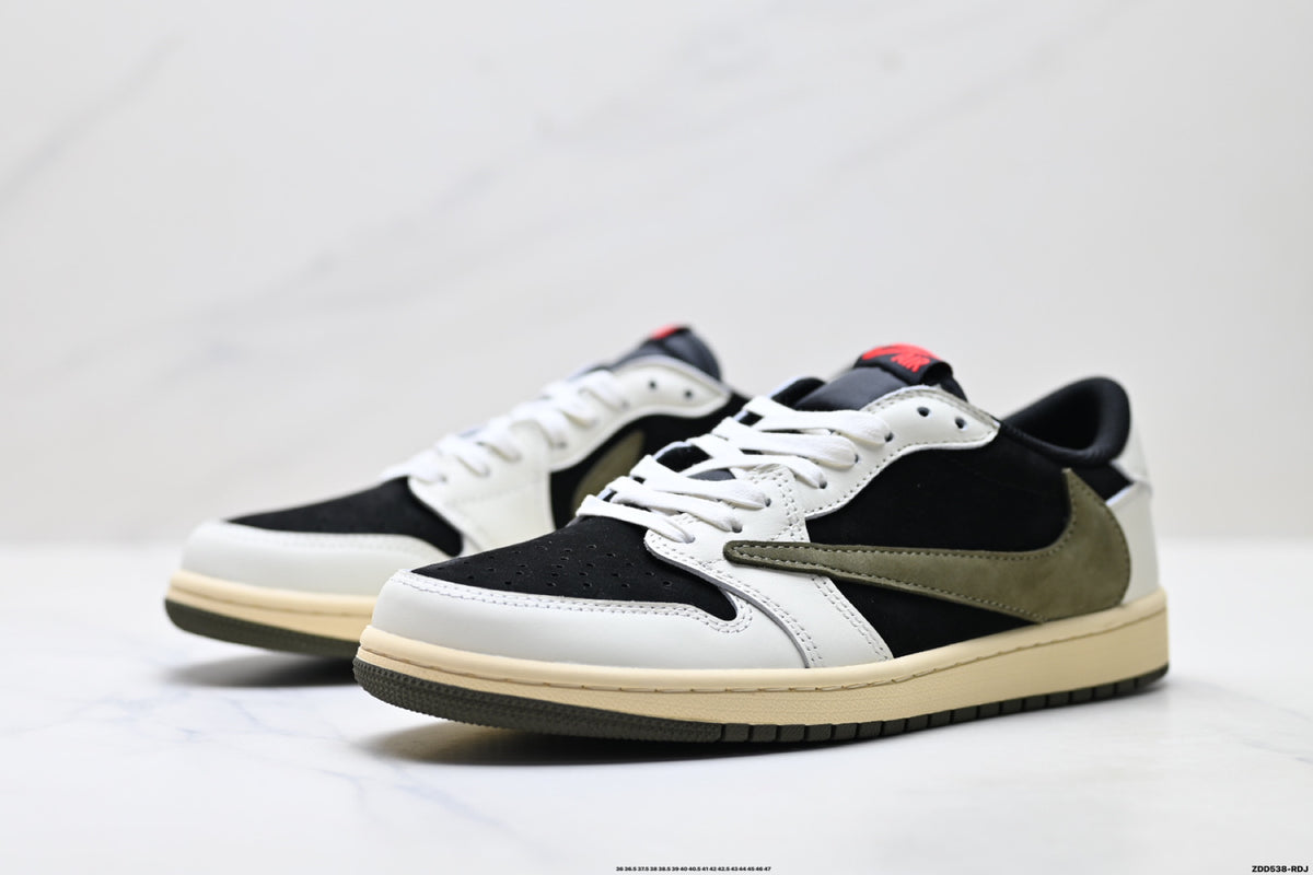 Nike Low-Top Sneakers Black White Red Unisex Style 42 detail view 5