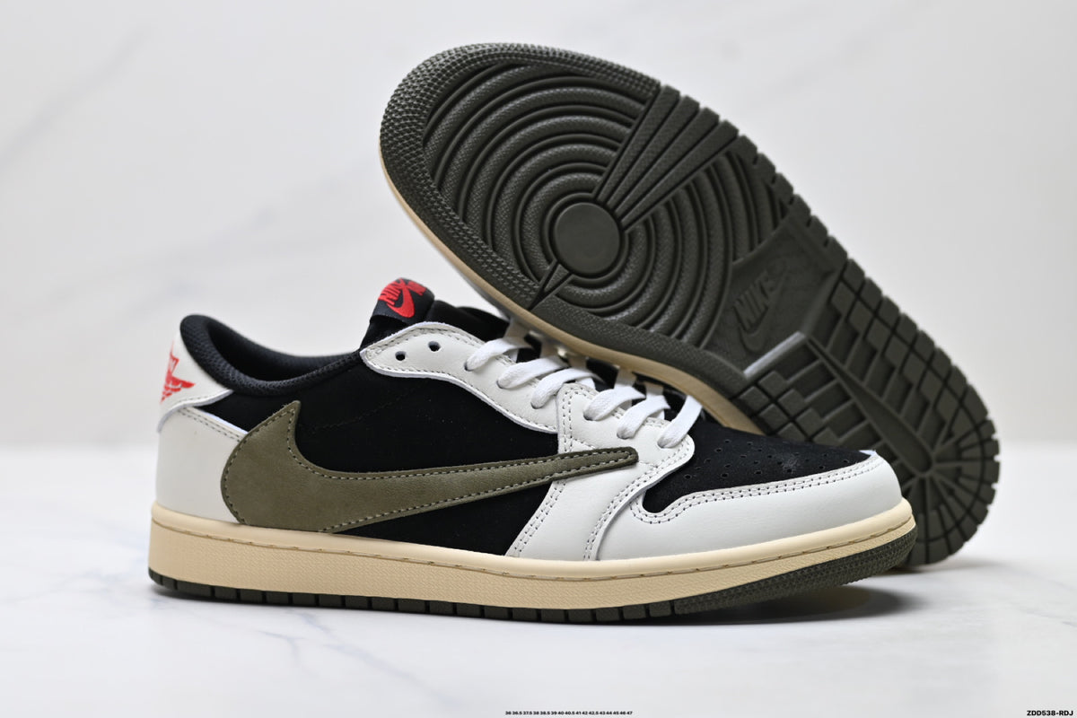 Nike Low-Top Sneakers Black White Red Unisex Style 42 detail view 6