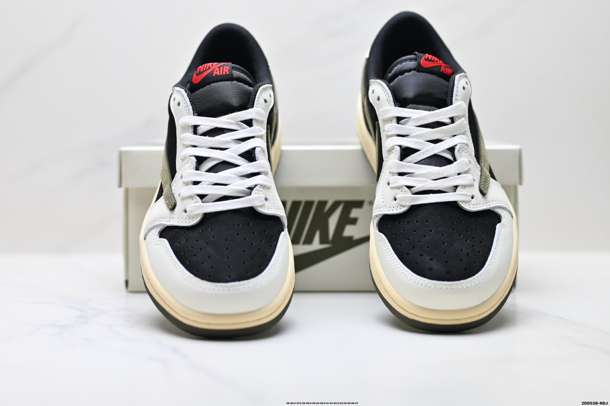 Nike Low-Top Sneakers Black White Red Unisex Style 42 detail view 8