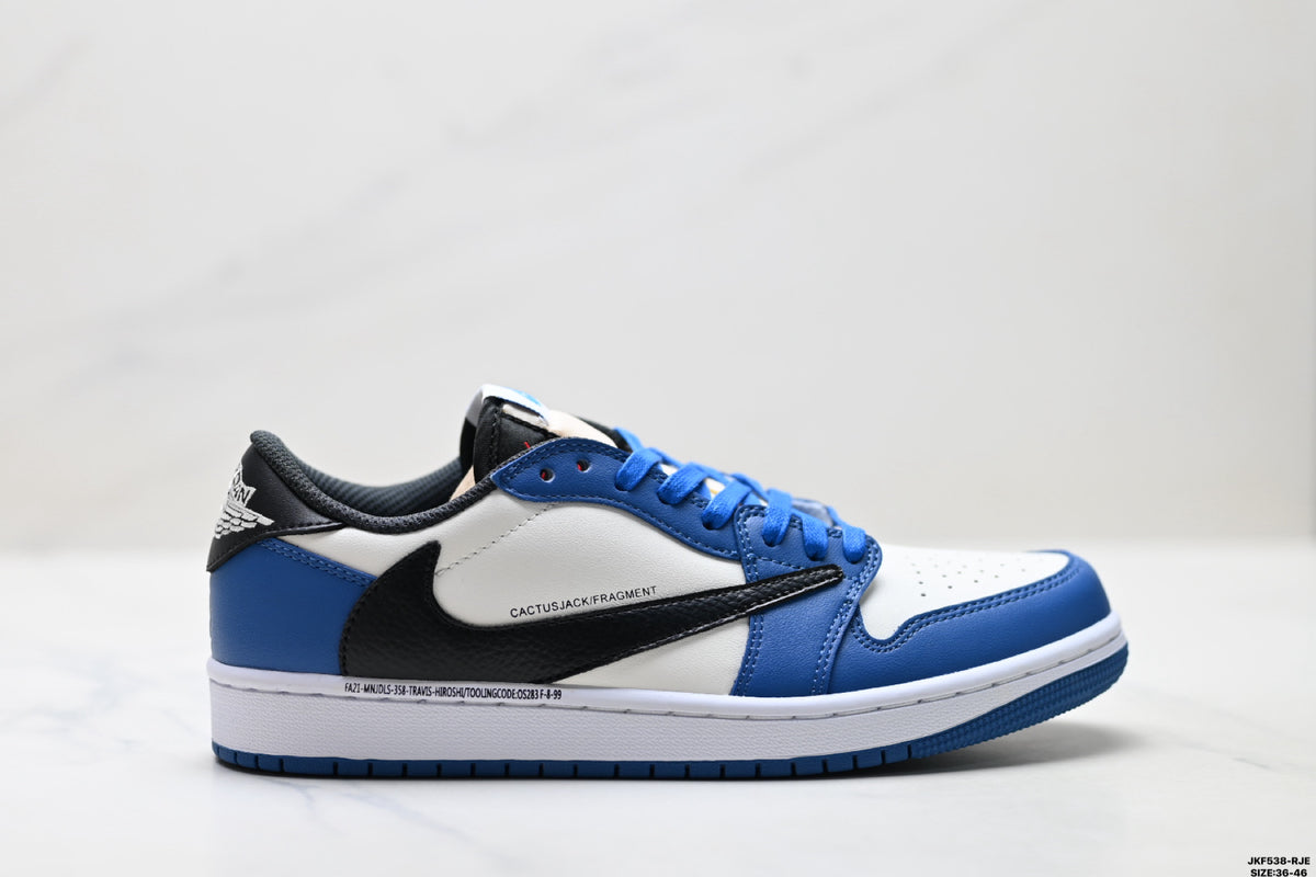 Nike Low-Top Sneakers Blue White Unisex Collaboration Edition Style 62 detail view 2