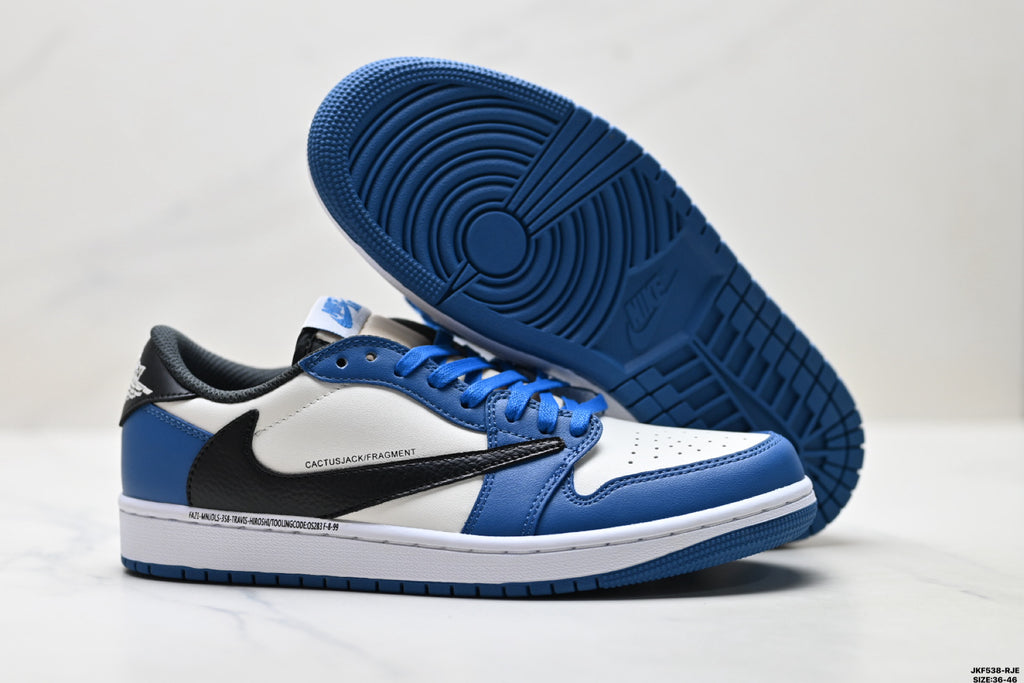 Nike Low-Top Sneakers Blue White Unisex Collaboration Edition Style 62 detail view 6