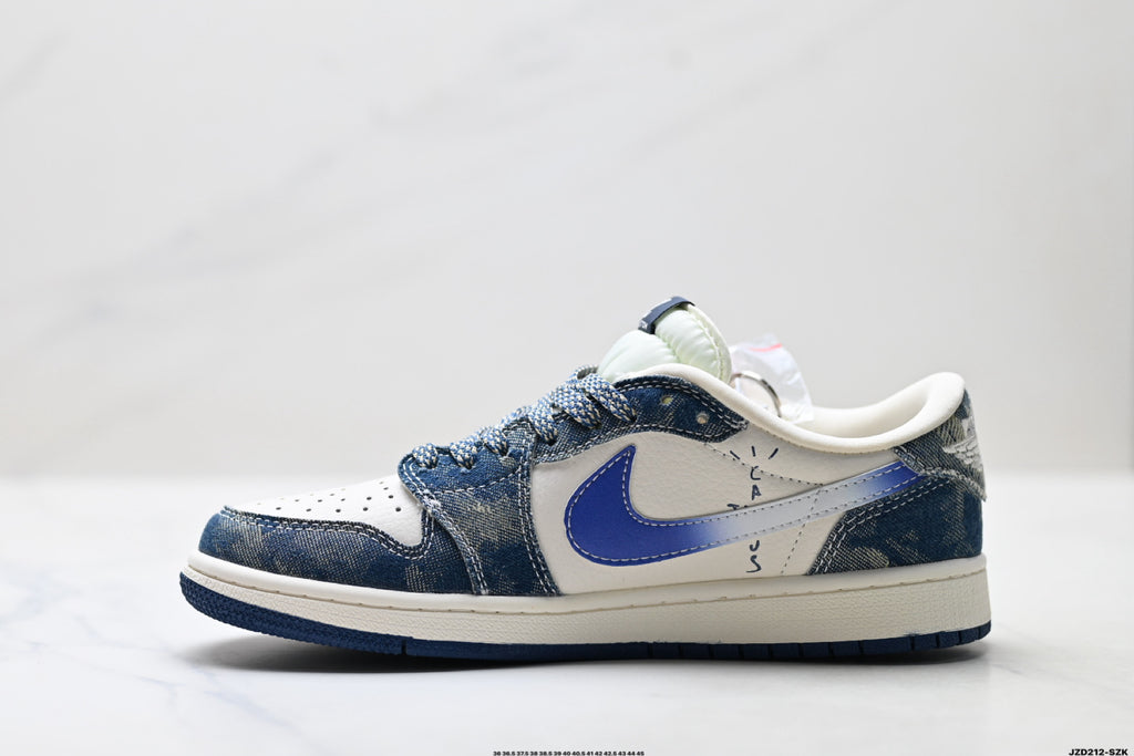 Nike Low-Top Sneakers Blue White Graphic Unisex Collaboration Edition Style 20 detail view 4