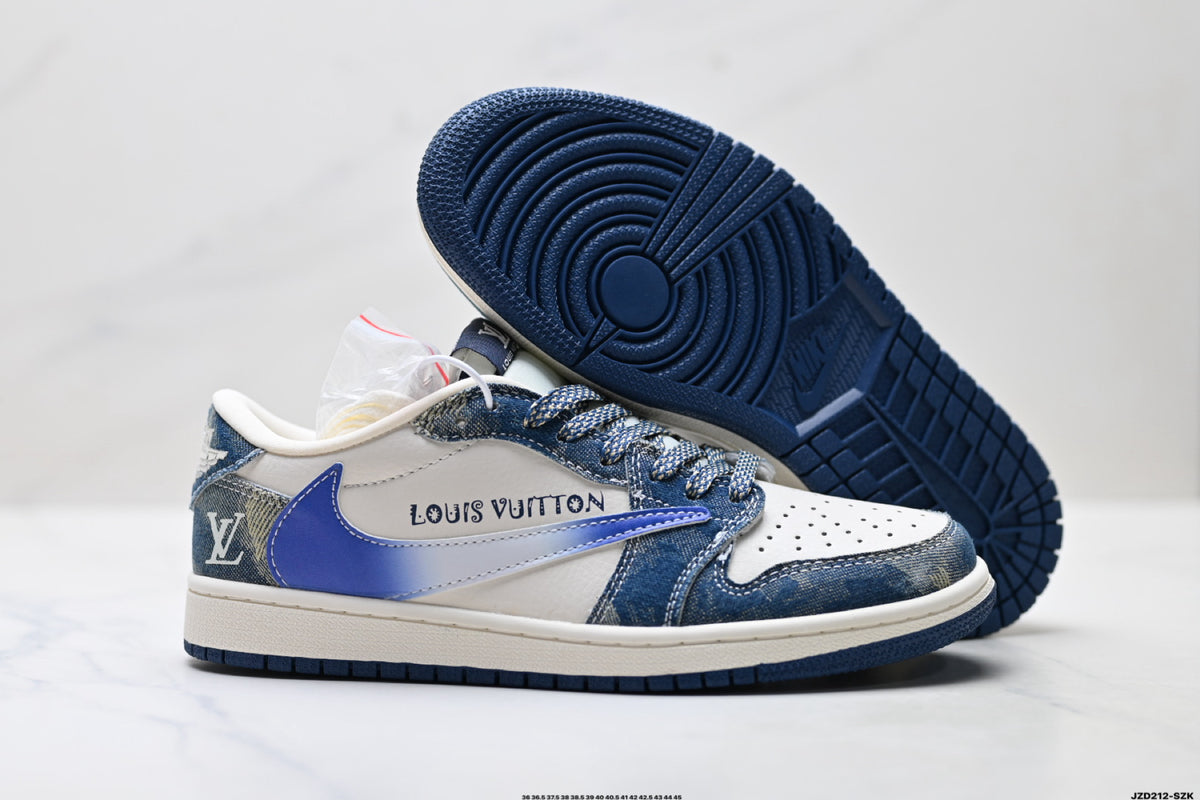 Nike Low-Top Sneakers Blue White Graphic Unisex Collaboration Edition Style 20 detail view 6