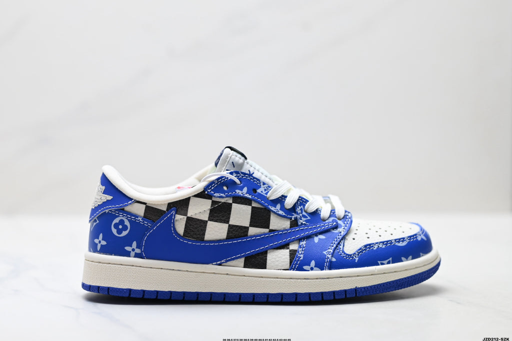 Nike Low-Top Sneakers Blue White Graphic V2 Unisex Collaboration Edition Style 22 detail view 2