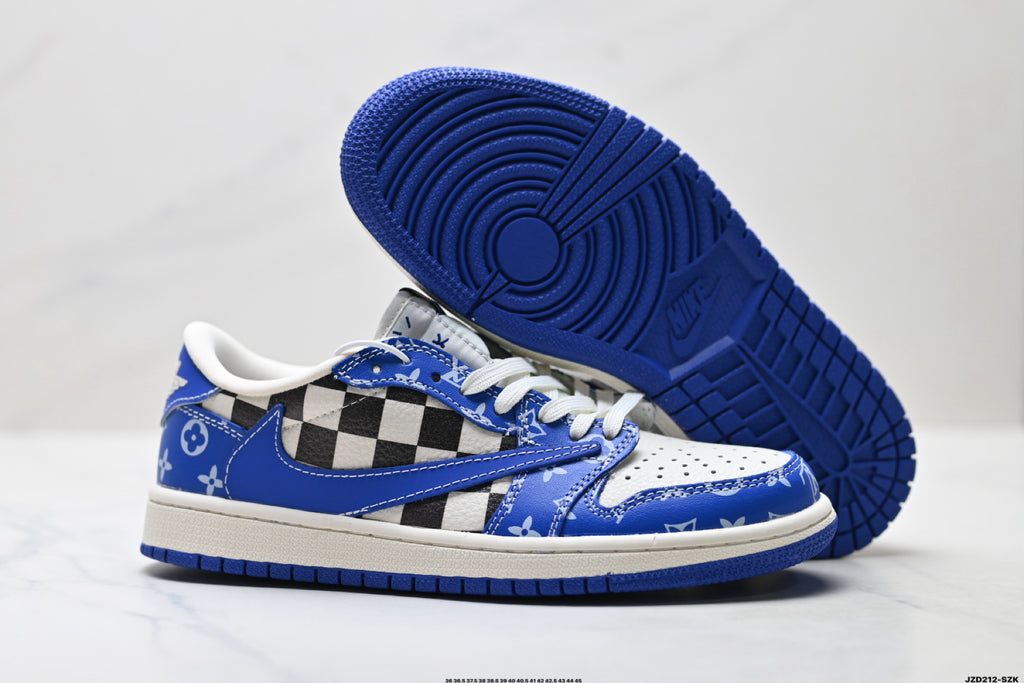 Nike Low-Top Sneakers Blue White Graphic V2 Unisex Collaboration Edition Style 22 detail view 4