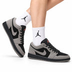 Nike Low-Top Sneakers Gray Black Unisex Style 50 white background lifestyle main view