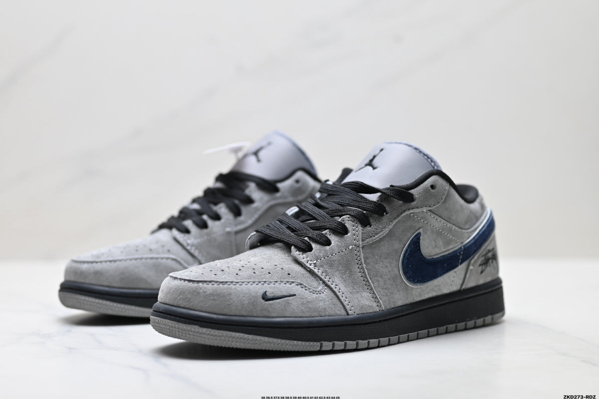 Nike Low-Top Sneakers Gray Navy Unisex Style 45 detail view 5