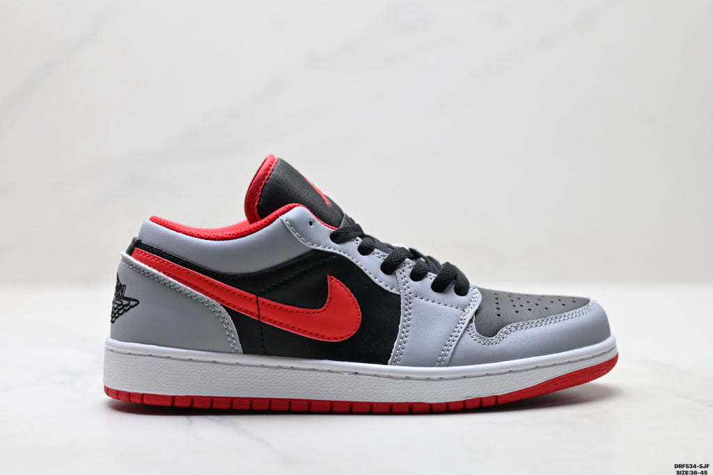 Nike Low-Top Sneakers Gray Red Black Unisex Style 10 detail view 2