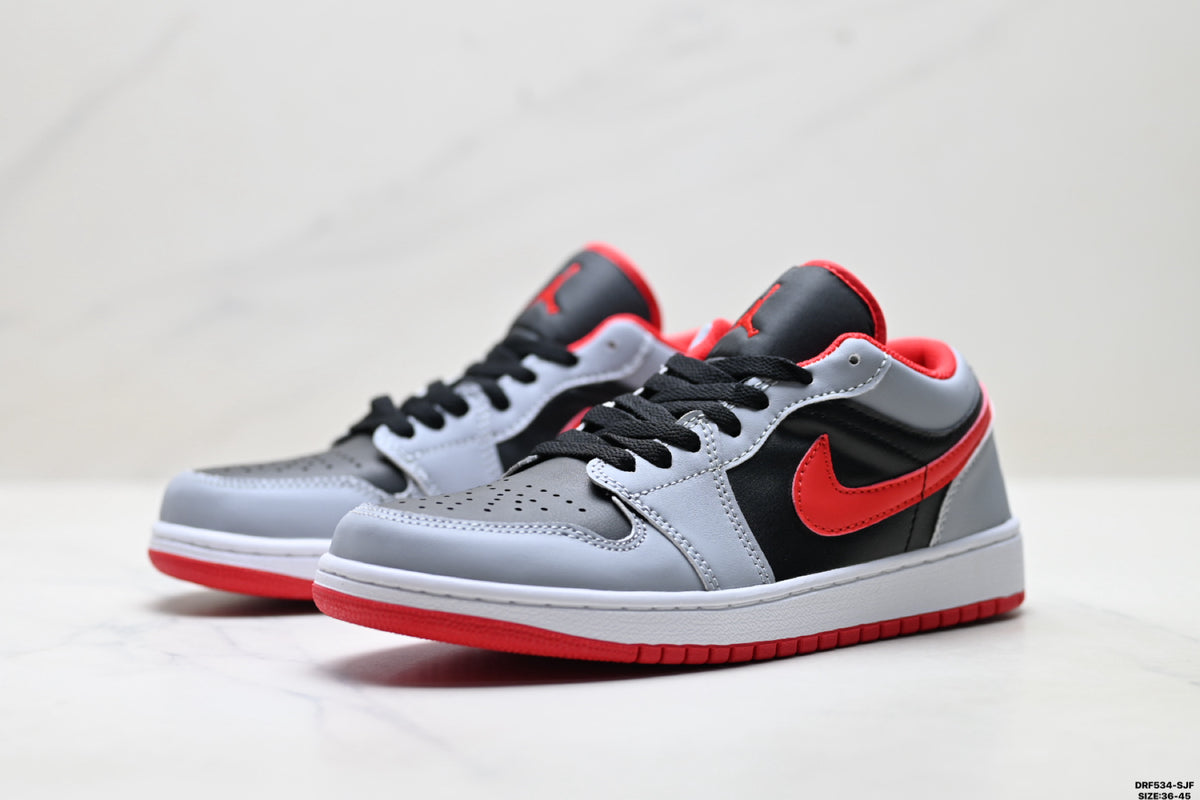 Nike Low-Top Sneakers Gray Red Black Unisex Style 10 detail view 5
