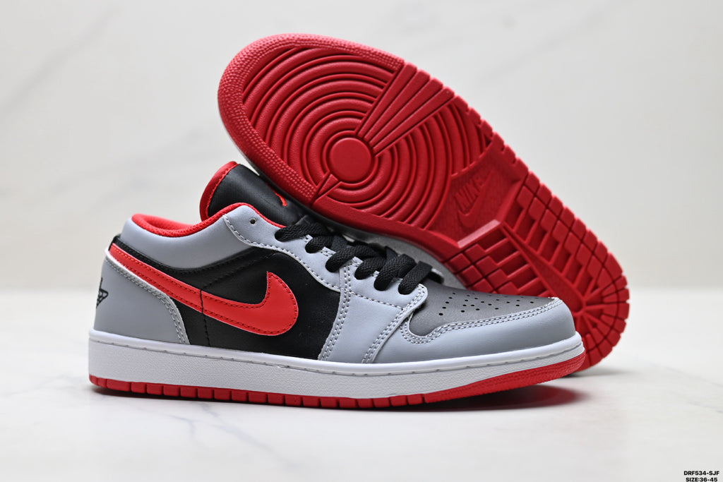 Nike Low-Top Sneakers Gray Red Black Unisex Style 10 detail view 6