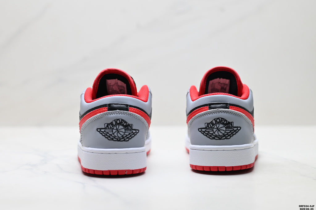 Nike Low-Top Sneakers Gray Red Black Unisex Style 10 detail view 7