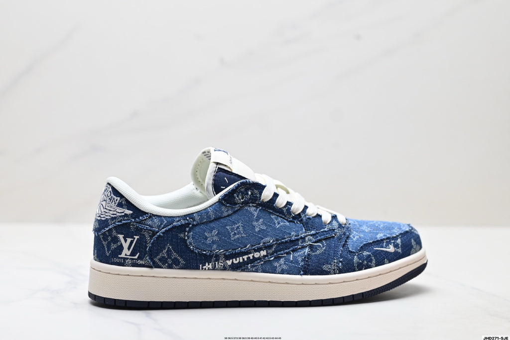 Nike Low-Top Sneakers Navy Denim Unisex Collaboration Edition Style 07 detail view 2