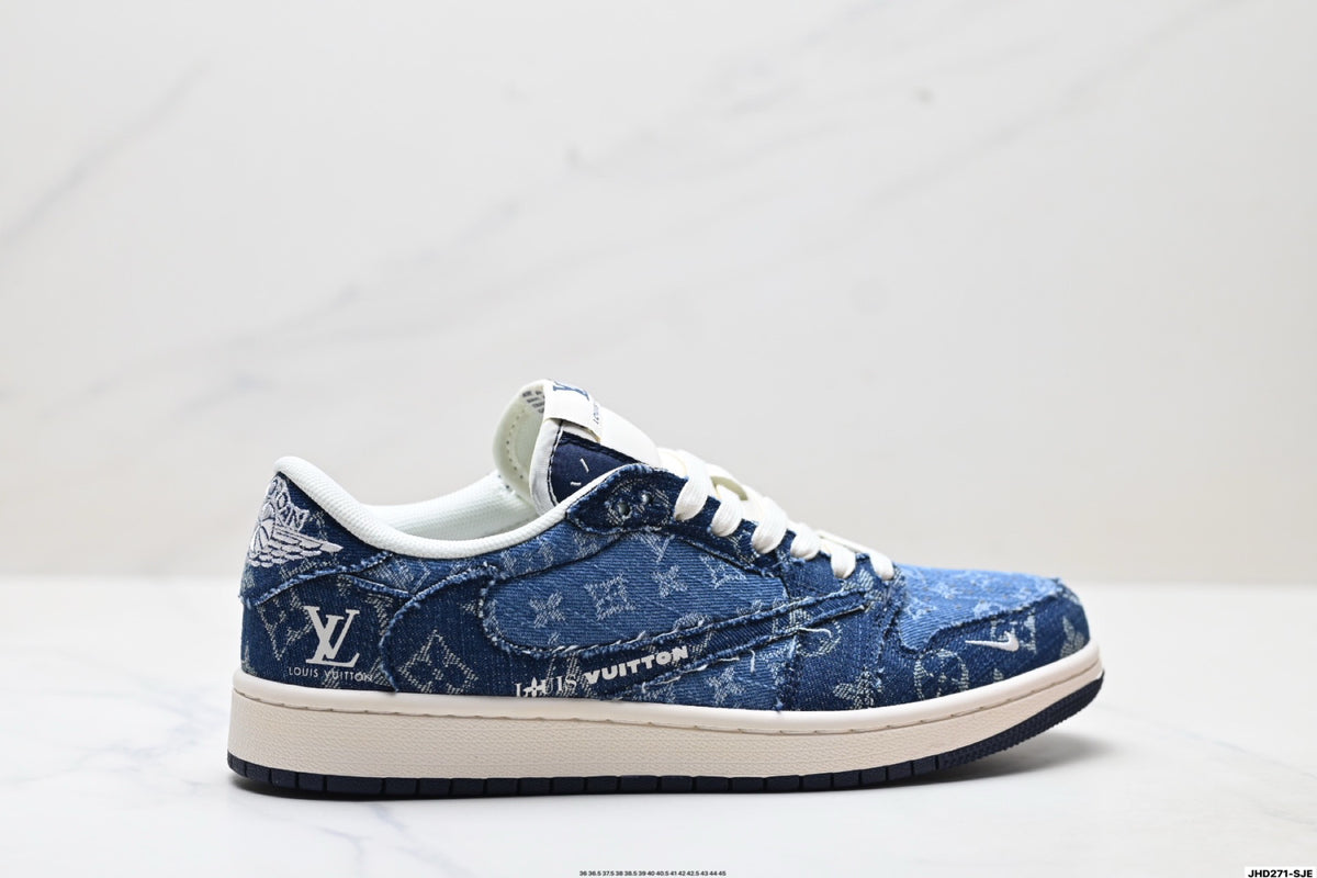 Nike Low-Top Sneakers Navy Denim Unisex Collaboration Edition Style 07 detail view 2