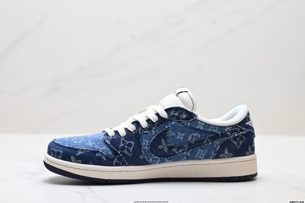 Nike Low-Top Sneakers Navy Denim Unisex Collaboration Edition Style 07 detail view 4