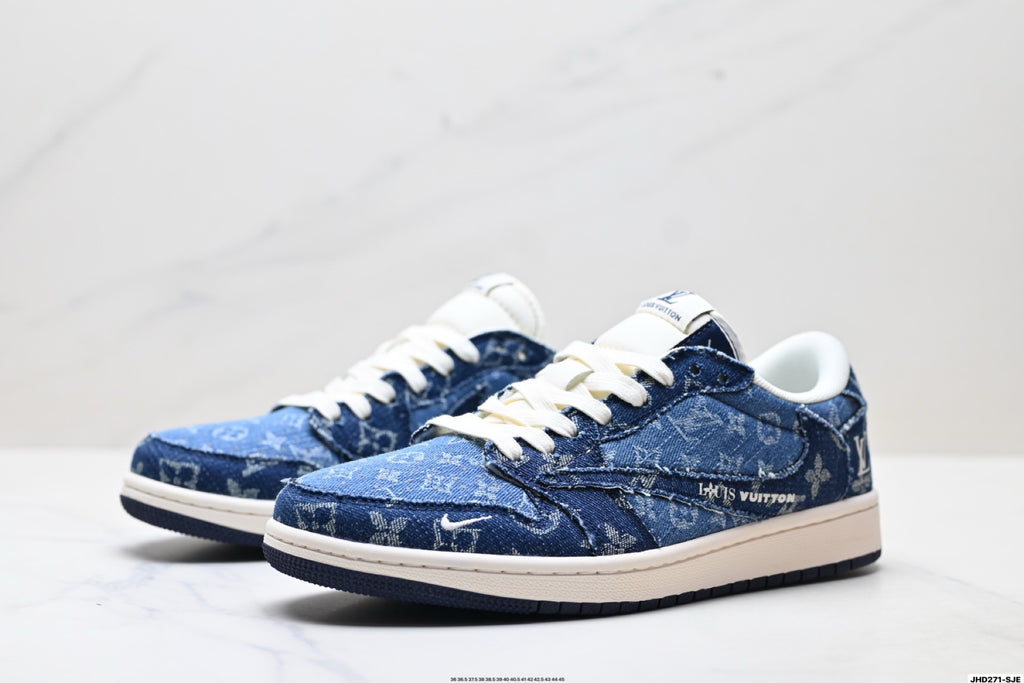 Nike Low-Top Sneakers Navy Denim Unisex Collaboration Edition Style 07 detail view 5