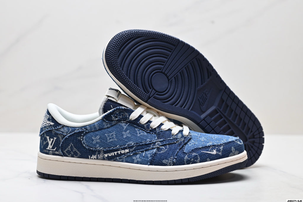 Nike Low-Top Sneakers Navy Denim Unisex Collaboration Edition Style 07 detail view 6