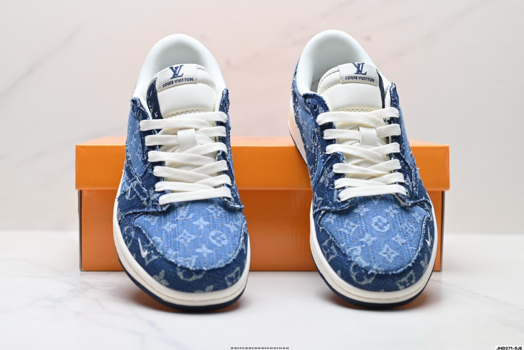 Nike Low-Top Sneakers Navy Denim Unisex Collaboration Edition Style 07 detail view 8