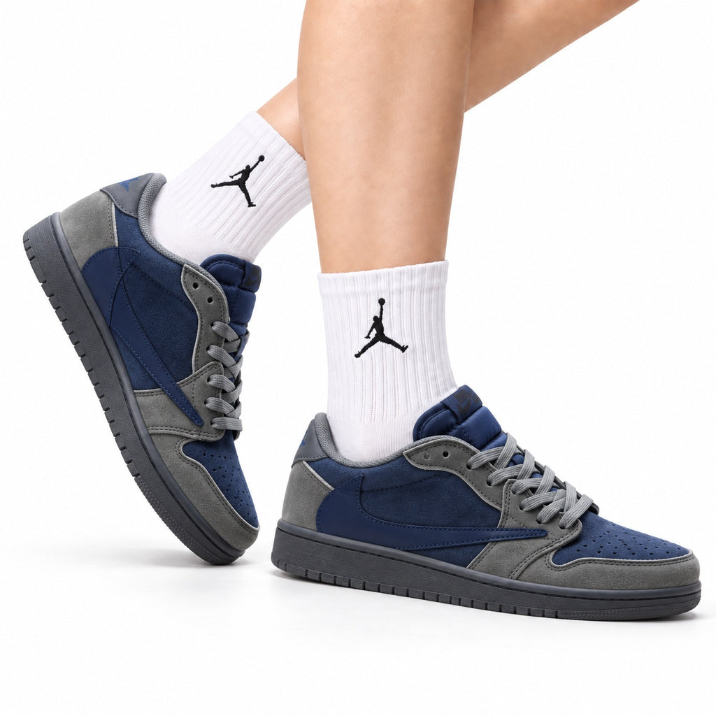 Nike Low-Top Sneakers Navy Gray Unisex Style 24 white background lifestyle main view