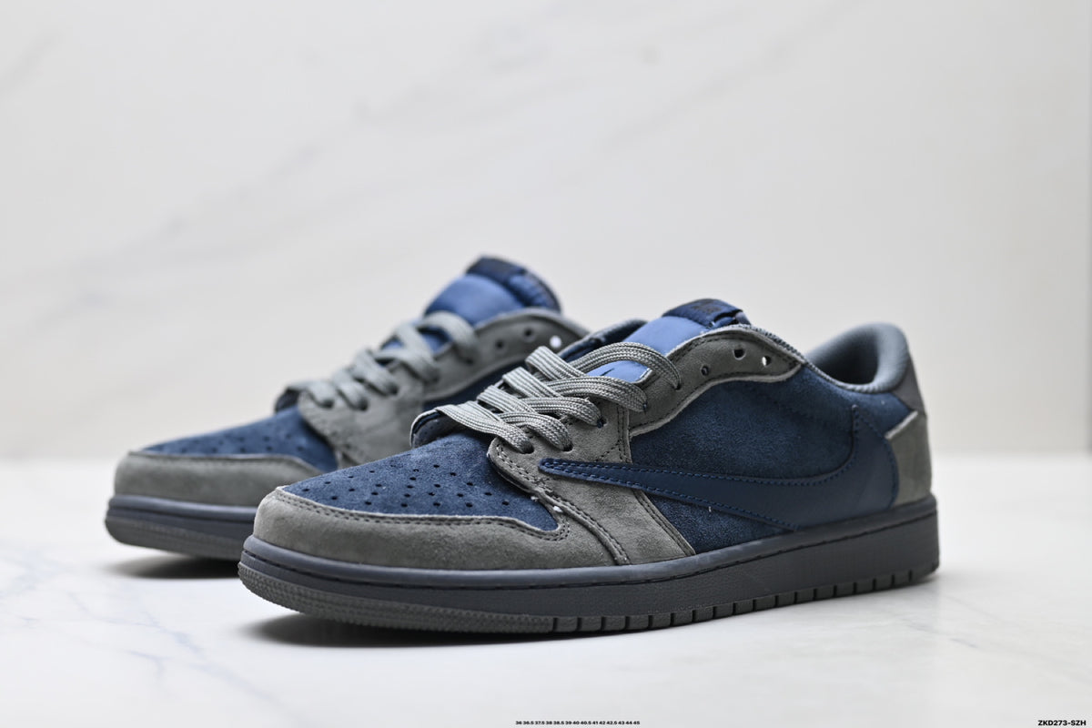 Nike Low-Top Sneakers Navy Gray Unisex Style 24 detail view 5