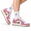 Nike Low-Top Sneakers Pink White Unisex Style 23 white background lifestyle main view