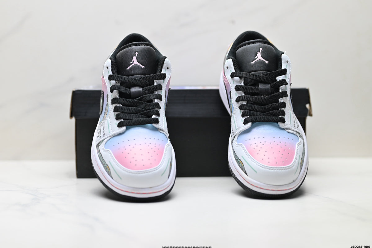 Nike Low-Top Sneakers Pink White Black Graphic Unisex Collaboration Edition Style 55 detail view 8