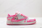 Nike Low-Top Sneakers Pink White Cartoon Unisex Collaboration Edition Style 36 detail view 2