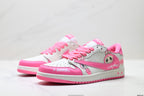 Nike Low-Top Sneakers Pink White Cartoon Unisex Collaboration Edition Style 36 detail view 5