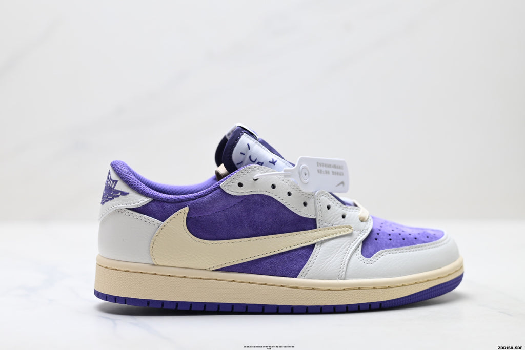 Nike Low-Top Sneakers Purple White Unisex Style 03 detail view 2
