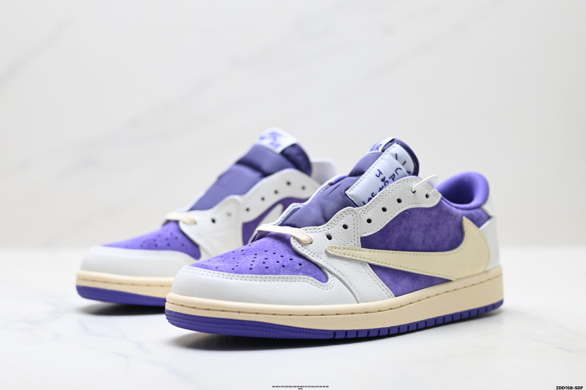 Nike Low-Top Sneakers Purple White Unisex Style 03 detail view 5