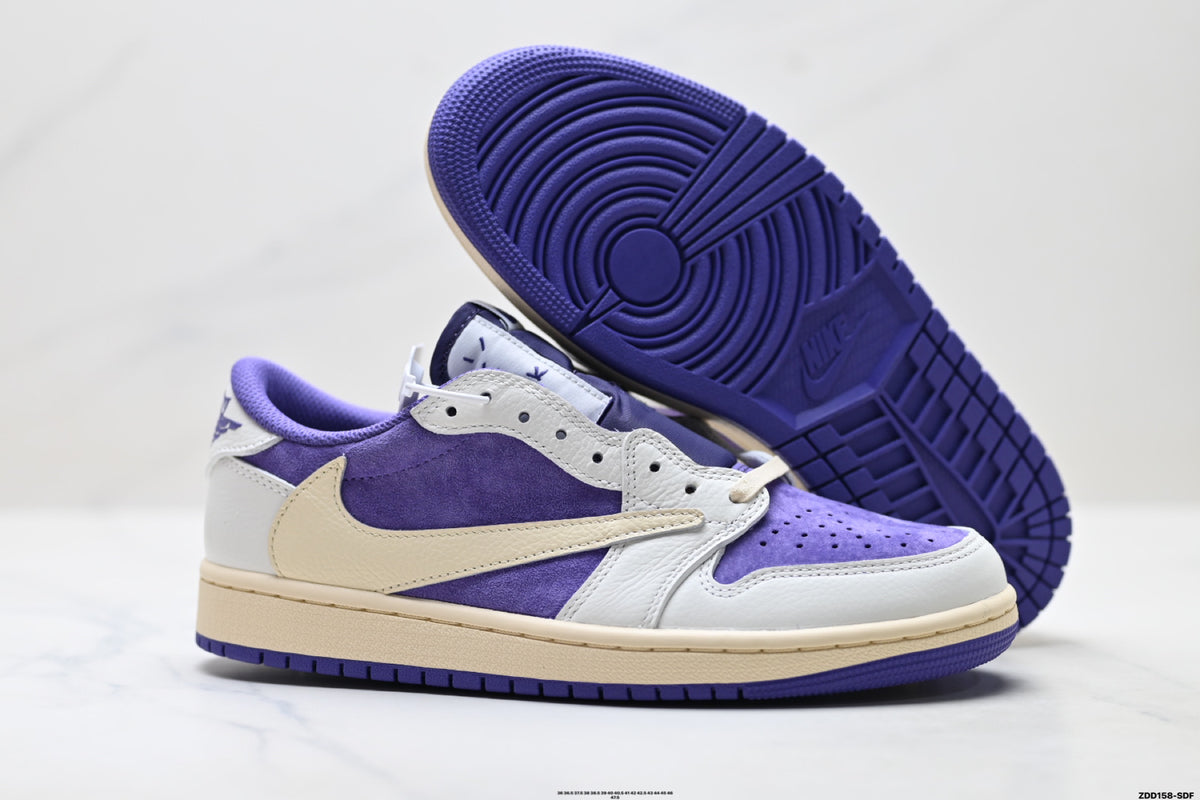 Nike Low-Top Sneakers Purple White Unisex Style 03 detail view 6
