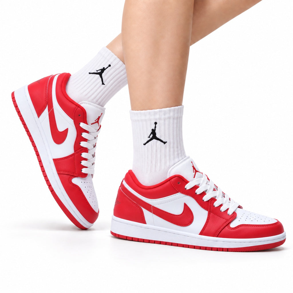 Nike Low-Top Sneakers Red White Unisex Style 52 white background lifestyle main view