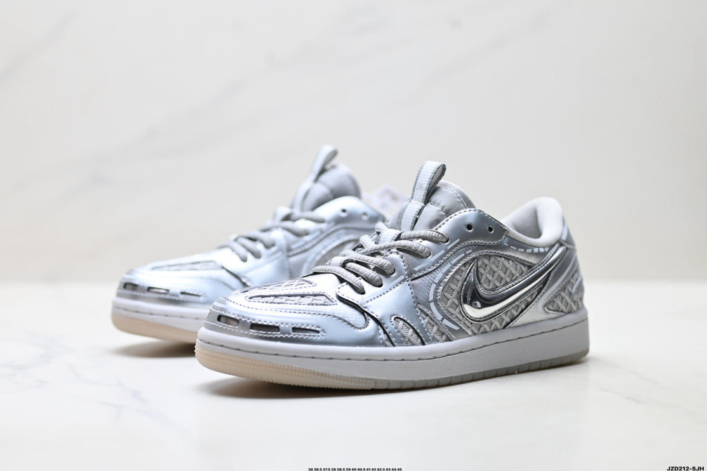Nike Low-Top Sneakers Silver Monogram Unisex Collaboration Edition Style 11 detail view 5