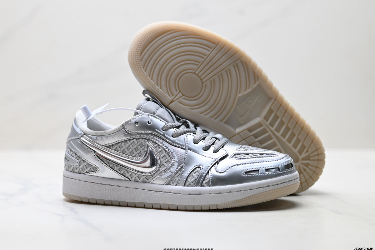 Nike Low-Top Sneakers Silver Monogram Unisex Collaboration Edition Style 11 detail view 6