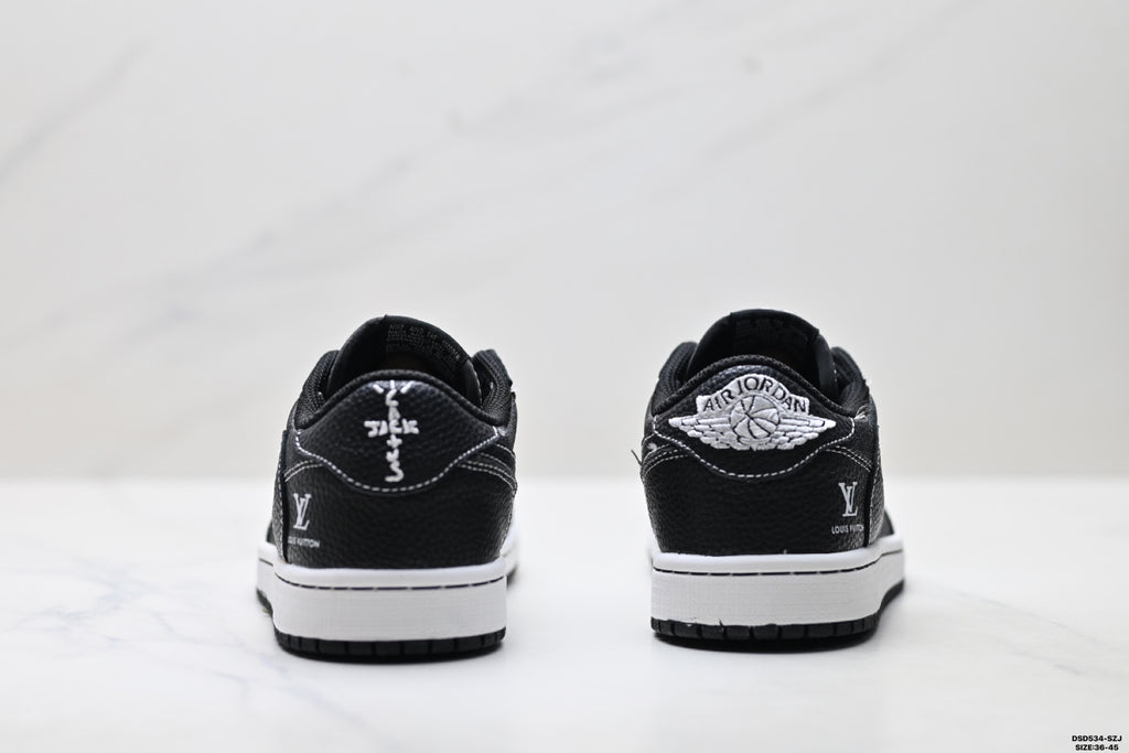 Nike Low-Top Sneakers Triple Black Monogram Unisex Collaboration Edition Style 13 detail view 7