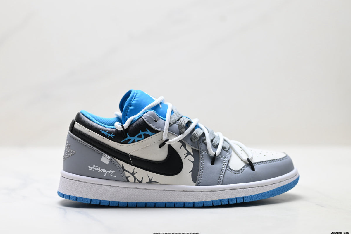 Nike Low-Top Sneakers White Black Blue Unisex Style 18 detail view 2