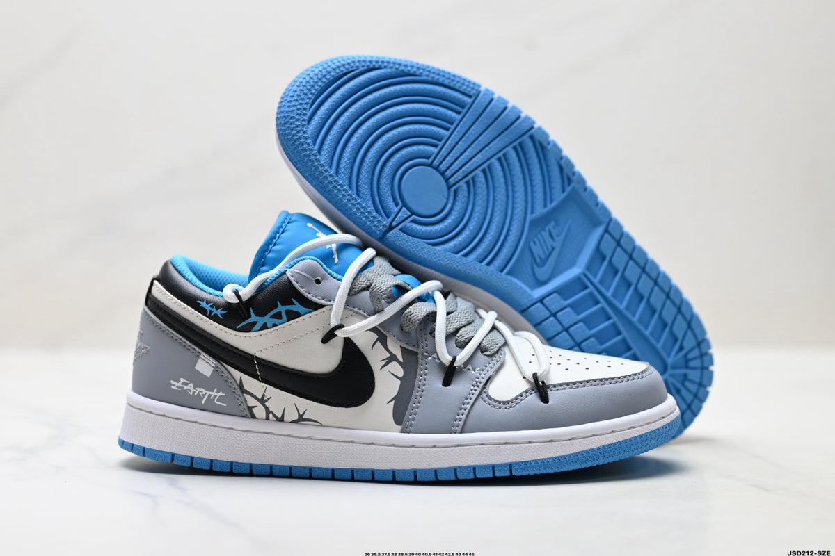 Nike Low-Top Sneakers White Black Blue Unisex Style 18 detail view 6