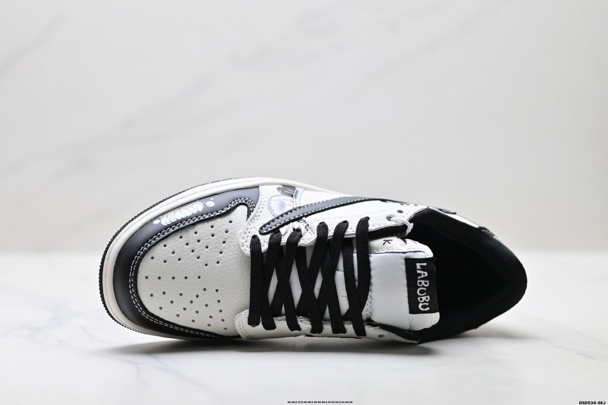 Nike Low-Top Sneakers White Black Cartoon Unisex Collaboration Edition Style 34 detail view 3