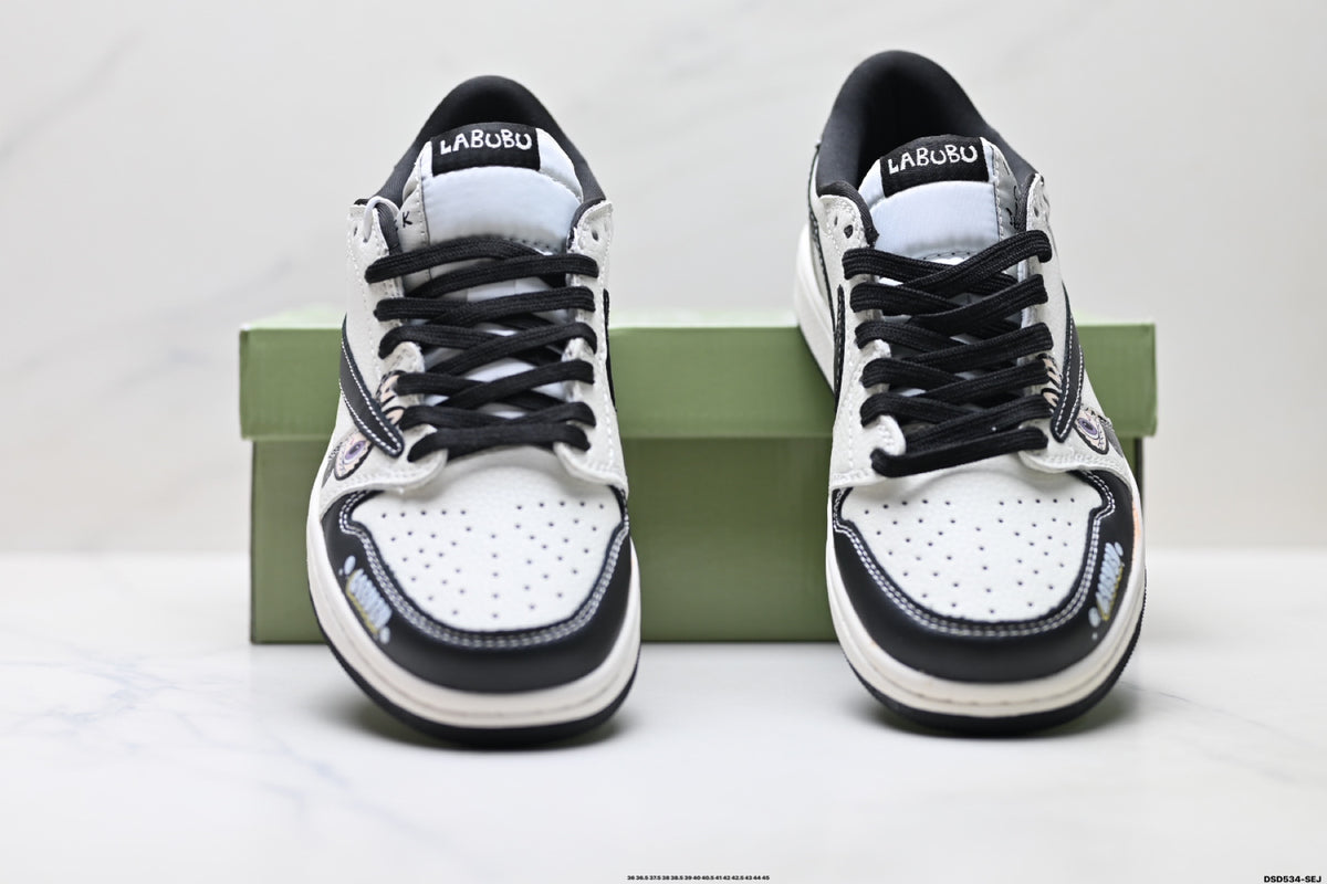 Nike Low-Top Sneakers White Black Cartoon Unisex Collaboration Edition Style 34 detail view 8
